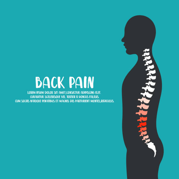 projekt symbolu diagnostyki kręgosłupa. ilustracja bólu kręgosłupa. - backache stock illustrations
