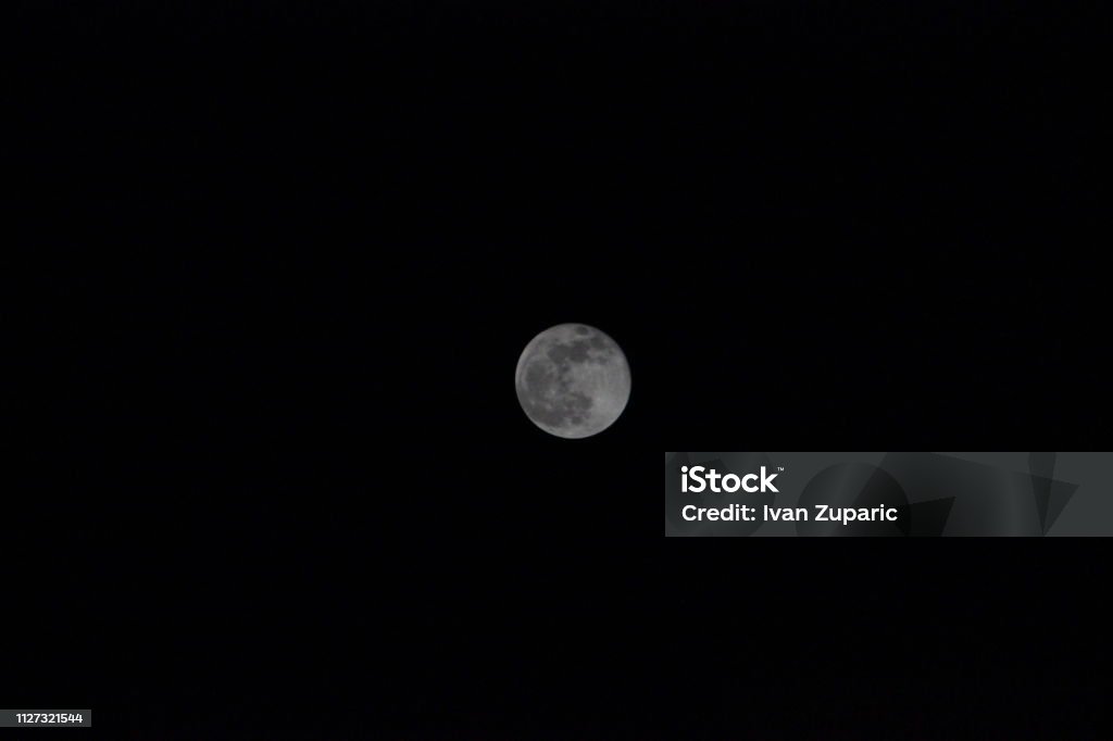 Full moon in the center on a clear night, the full moon shows its best side Astronomy Stock Photo