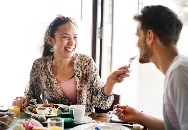 istock Couple eating a hotel breakfast 1127321734
