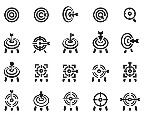 Bullseye icon set , vector illustration