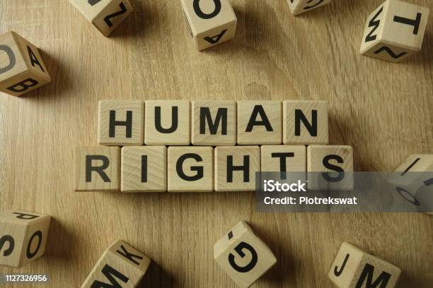 Human Rights Text From Wooden Blocks Stock Photo - Download Image Now - Human Rights, Legal System, Education