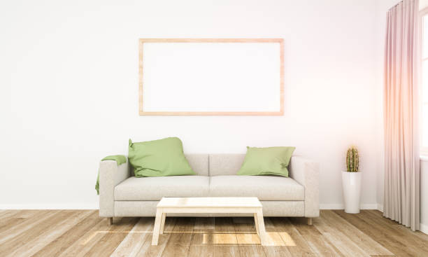 istock frame mockup on living room 1127330642