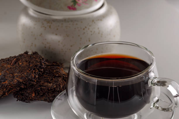istock Chinese pu-erh tea in a transparent cup 1127330735