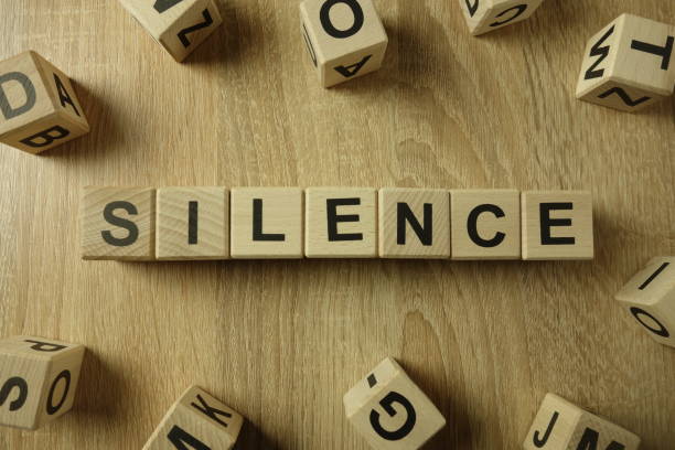 istock Silence word from wooden blocks 1127331455