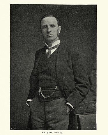 Vintage photograph of John Morley, 1st Viscount Morley of Blackburn, a British Liberal statesman, writer and newspaper editor.