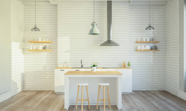 istock stylish kitchen interior with cooking island 1127335683