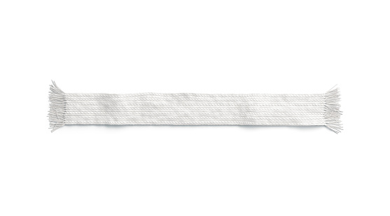 Maqueta de bufanda de lana blanca en blanco de punto, aislado photo