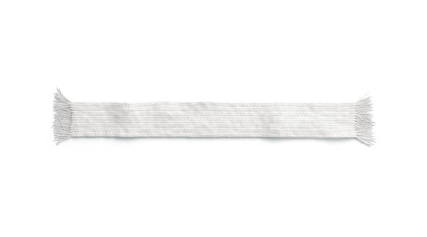 maqueta de bufanda de lana blanca en blanco de punto, aislado - bufanda fotografías e imágenes de stock