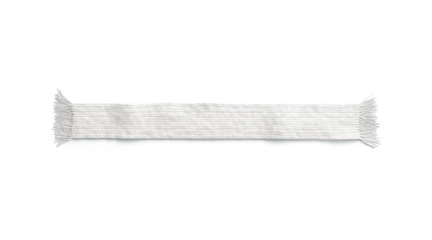 istock Blank white wool knitted scarf mockup, isolated 1127336243