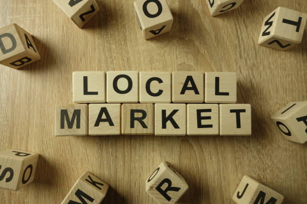 istock Local market text from wooden blocks 1127336665