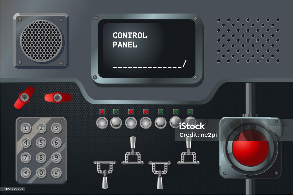 Handle Control Button Control Panel With Display Buttons And Handles Stock Illustration ...