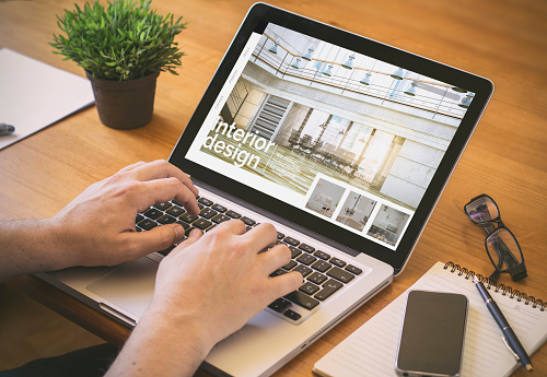 Computer Desktop Interior Design Stock Photo - Download Image Now ...