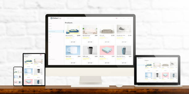 istock responsive  online shop devices on wooden desktop 1127338510