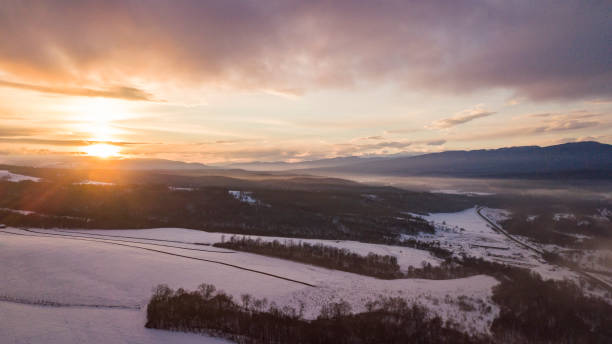 istock Sunny Winter Mountain Landscape with Blowing Snow. Psebai, Russia 1127341047