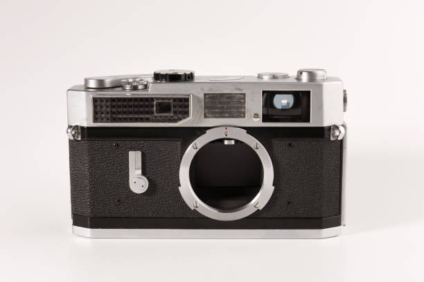 istock An old film camera is isolated on a white background 1127341498