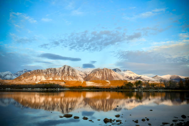 Swiftcurrent Lake and Mt Grinnell in Glacier National Park in Montana USA