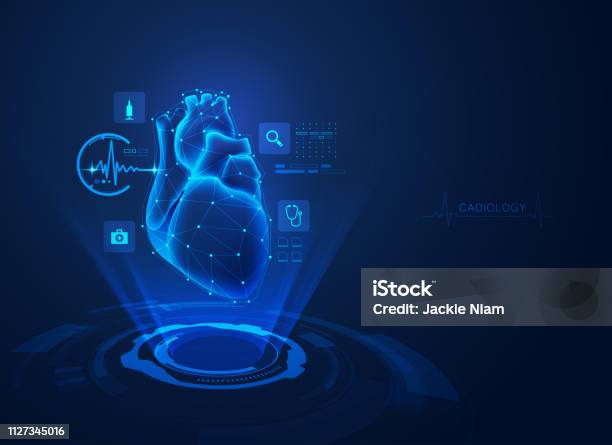 Cardiology Stock Illustration - Download Image Now - Heart - Internal Organ, Healthcare And Medicine, Technology