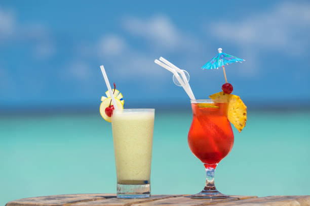 istock cocktail on the beach. Concept of luxury vacation. 1127345962