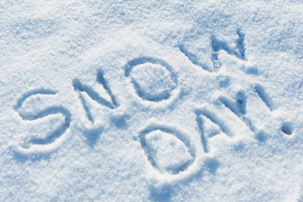 istock SNOW DAY! written in the freshly fallen snow for no school or work 1127346033