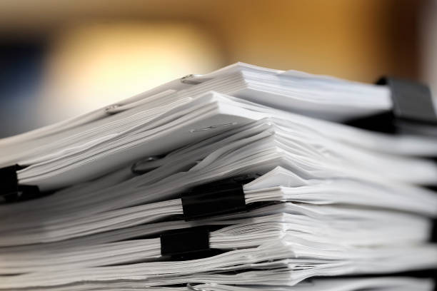 istock Files and folders on desktop desk business work for organizing papers 1127347799