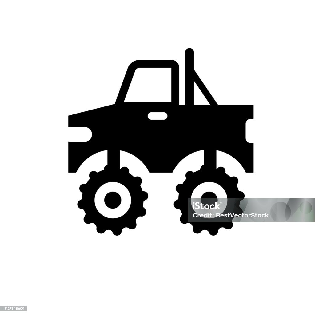 Monster truck icon. Trendy Monster truck logo concept on white background from Transportation collection Monster truck icon. Trendy Monster truck logo concept on white background from Transportation collection. Suitable for use on web apps, mobile apps and print media. Monster Truck stock vector