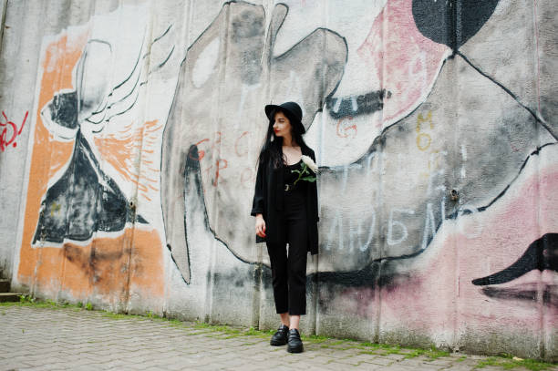 istock Sensual girl all in black 1127351589