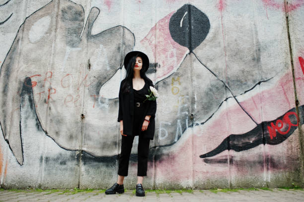 istock Sensual girl all in black 1127351715