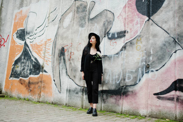 istock Sensual girl all in black 1127351717