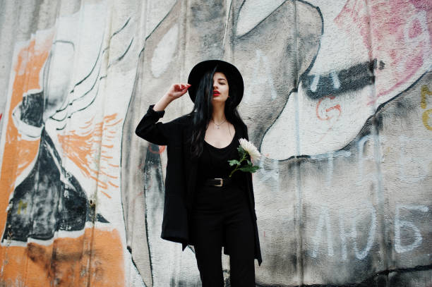 istock Sensual girl all in black 1127351727