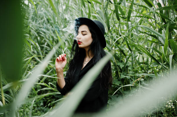 istock Sensual girl all in black 1127352093