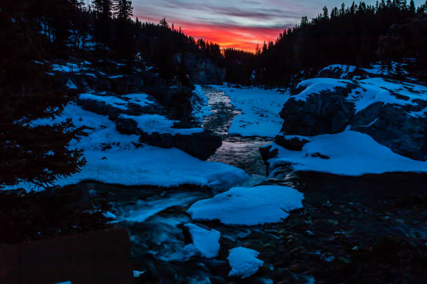 istock Sunrise over Elbow Falls, Elbow Falls Provincial Recreation Area, Alberta, Canada 1127352281