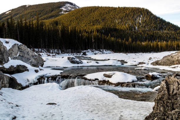 istock Elbow Falls and the Elbow River early thaw, Elbow Falls Provincial Recreation Area, Alberta, Canada 1127352827