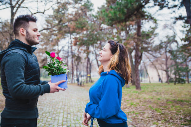 istock Surprise for Valentine day for her girlfriend 1127353345