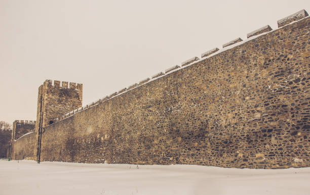 istock Fortress and Defensive wall in winter 1127353648