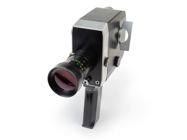 istock Super 8mm amateur mechanical movie camera on a white background 1127353936