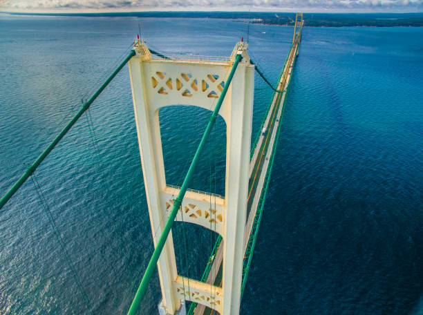 ponte mackinac - straits of mackinac foto e immagini stock