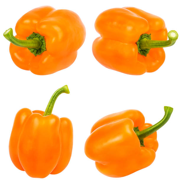 istock Yellow sweet pepper bell isolated on white background with clipping path set 1127355187