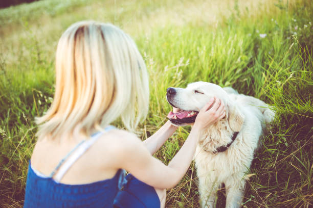 istock Young woman playing with her dog outdoor. 1127355706