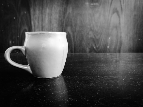 black and white cup of tea