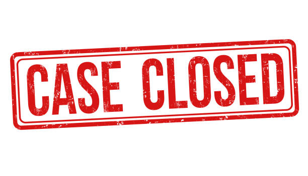 Case closed sign or stamp Case closed sign or stamp on white background, vector illustration shut up stock illustrations