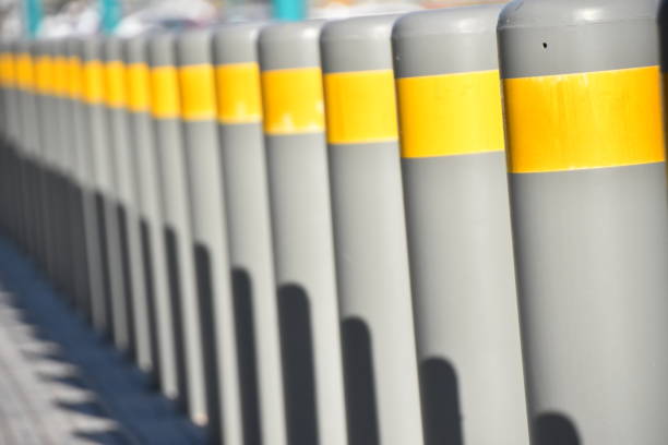 istock Safety poles set in a row 1127360946