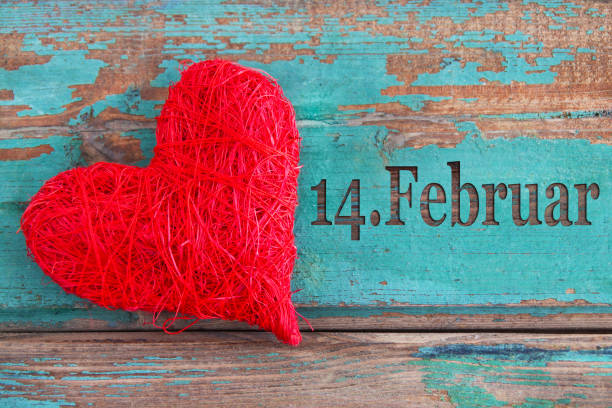 istock Red decoration Valentines heart against wooden background 1127363256