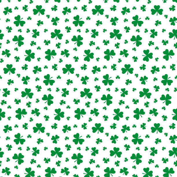 ilustrações de stock, clip art, desenhos animados e ícones de seamless pattern with clover leaf. saint patrick's day concept. - textile backgrounds irish culture decoration