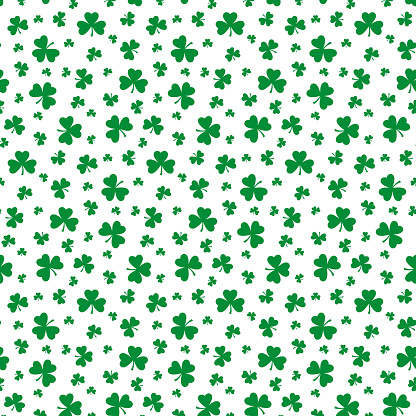 Seamless pattern with clover leaf. Saint Patrick's Day concept. Vector illustration.