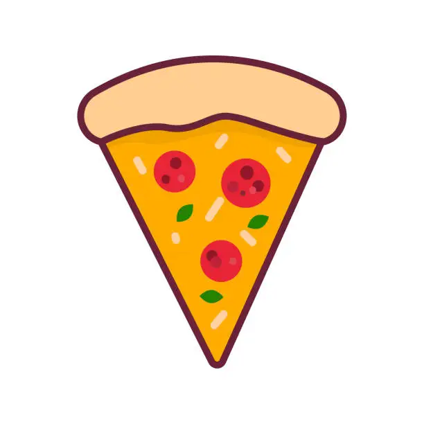 Vector illustration of Pizza slice isolated