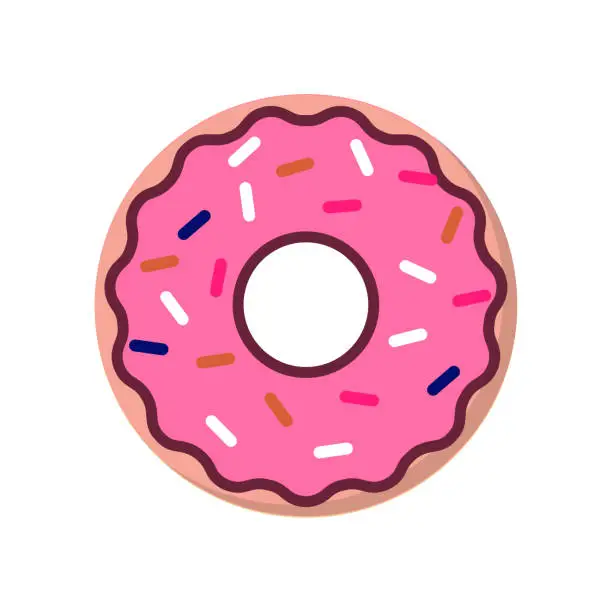 Vector illustration of Strawberry donut