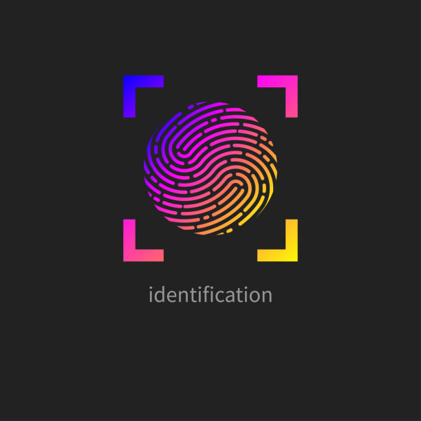 Fingerprint, personal identification Fingerprint, personal identification, identity, id logo. Vector illustration fingerprint stock illustrations