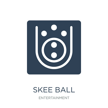 skee ball icon vector on white background, skee ball trendy filled icons from Entertainment collection