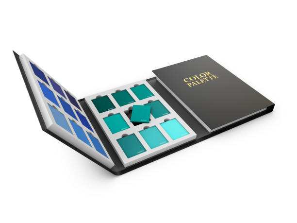 istock 3d Illustration of color palette samples on white background 1127367562