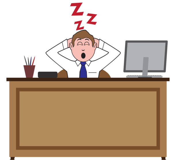 ilustraciones, imágenes clip art, dibujos animados e iconos de stock de dormido en el trabajo - sleeping on the job illustrations